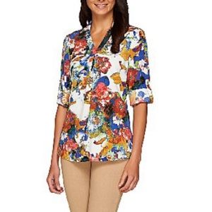 NEW Roll Tab Long Sleeve Blouse, 18W